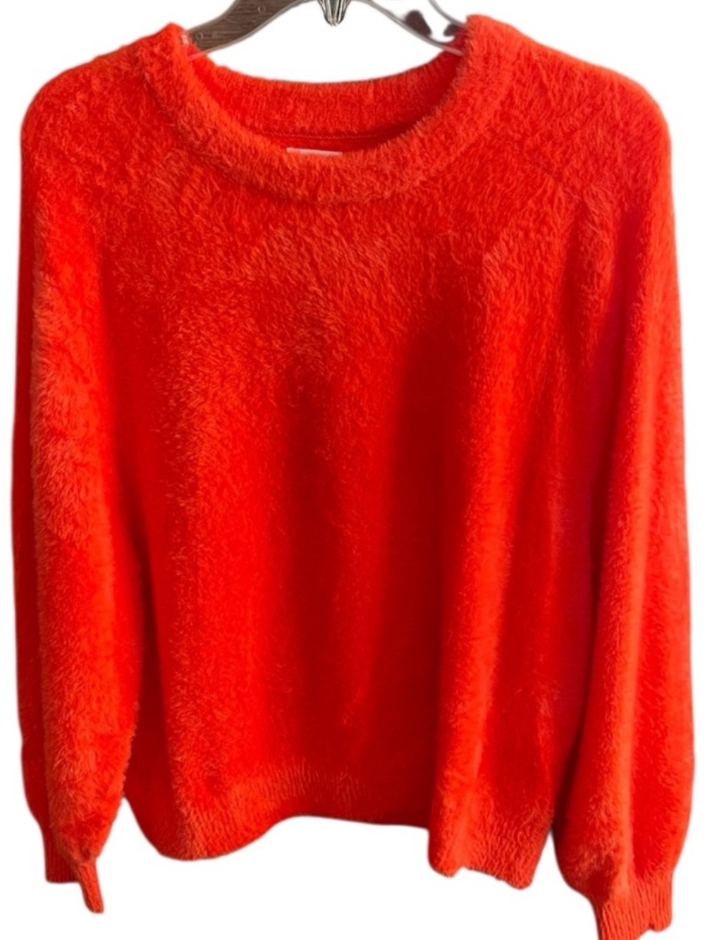 Aerie Flurry Crew Neck Super Soft Sweater In Starburst Orange Size Medium